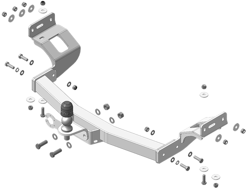 Фаркоп ZincaR ОЦИНКОВАННЫЙ Mitsubishi Pajero Sport III с 2021 г (Оцинк. шар)(паспорт и сертификат в комплекте)(без электрики) ZM302FE