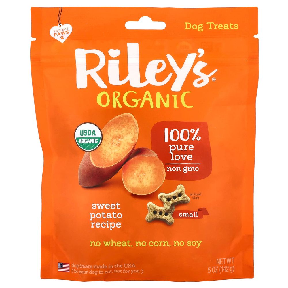 Riley’s Organics, лакомство для собак, небольшое количество, рецепт батата, 142 г (5 унций)