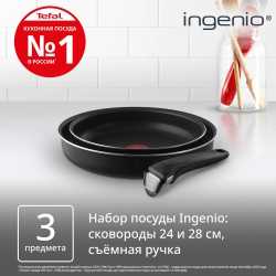 Набор сковород Tefal Ingenio 4250820, 24/28 см, съемная ручка