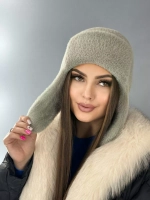 шапка ушанка зимняя пушистая из эко меха