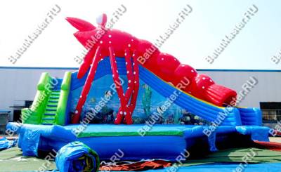 Наземный надувной аквапарк «Аквасфера-2», бассейн с круглым бортом и горкой 27*20*8 м