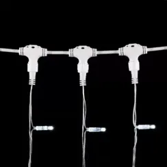 Светодиодный занавес с колпачком 1*6 м., 600 белых LED ламп, прозрачный провод ПВХ, IP65, LTC (PCL601CAP-10-2W)