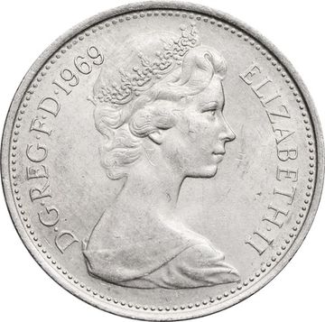 5 новых пенсов 1969 Великобритания