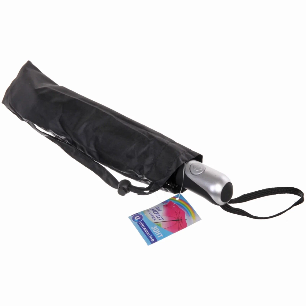 Зонт мужской автомат «Ultramarine - Классика», цвет черный, 8 спиц, d-98см,длина в слож. виде 30см●