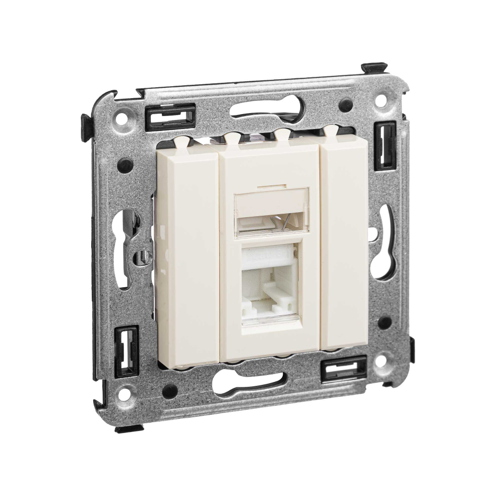 Компьютерная розетка RJ-45 в стену, кат.6 одинарная,"Avanti", "Ванильная дымка"