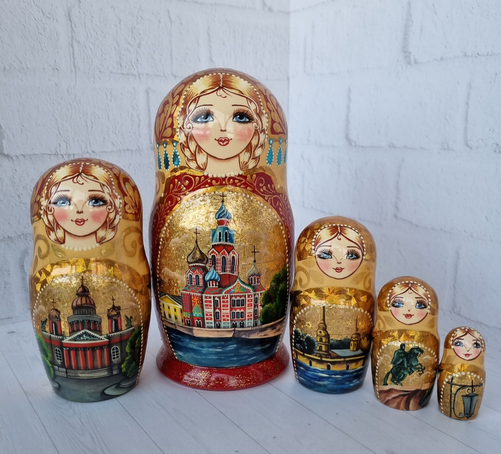 Матрёшка "Виды города" 5мест