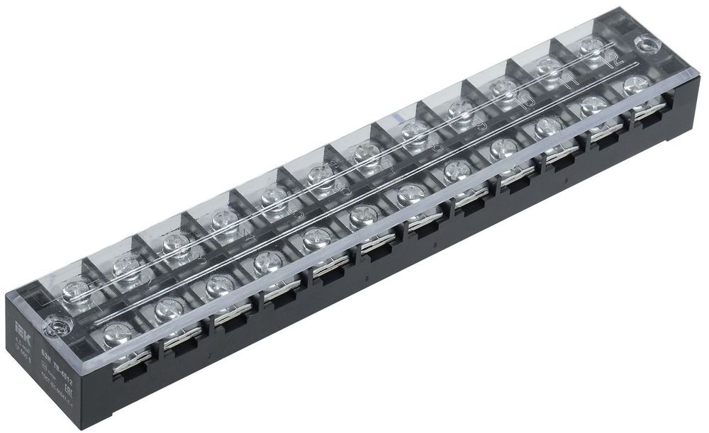 Блок зажимов наборный БЗН ТВ-4512 4,5мм2 45А 12 пар IEK