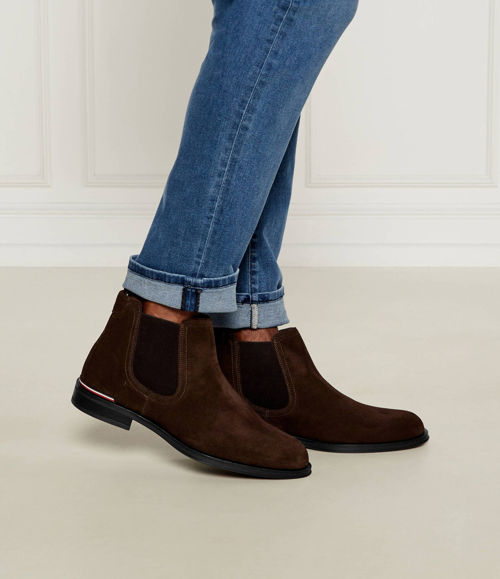 Кожаное челси Tommy Hilfiger - коричневый(FM0FM04757)