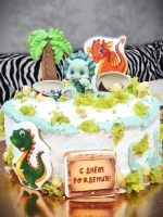 Имбирные пряники на торт Динозавры