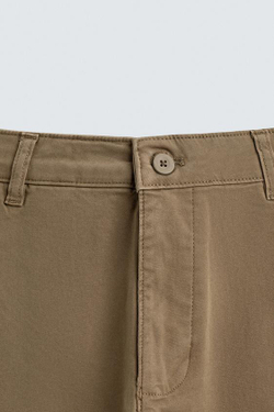 ZARA БРЮКИ ЧИНОС SKINNY FIT, ТЕМНЫЙ РЫЖЕВАТО-КОРИЧНЕВЫЙ