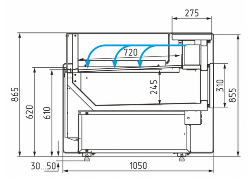 Холодильная витрина CARBOMA BAVARIA 3 GC111 SM 2,0-2 открытая без боковин