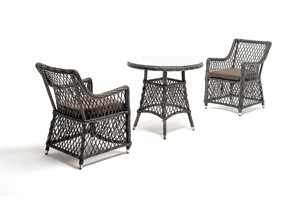 "Эспрессо-80 L" обеденная группа плетеная, цвет графит