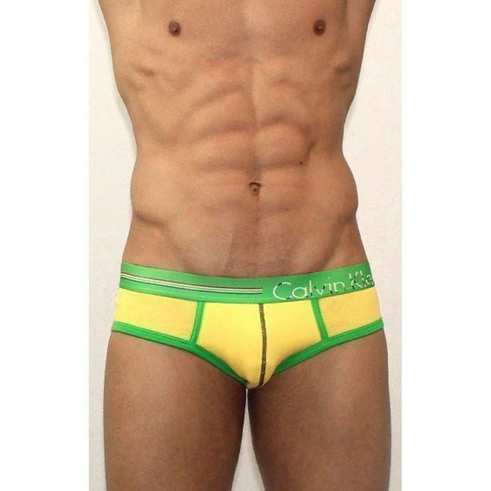 Мужские трусы брифы желтые Calvin Klein Bold Yellow Brief