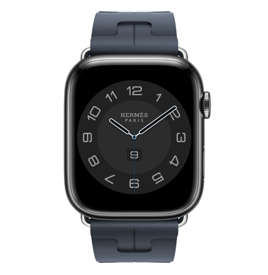 Apple Watch Hermès 45mm Space Black Stainless Steel Case with Navy Kilim Single Tour