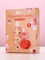 Подарочный набор «Нежность и забота», гель для душа 300 мл и мочалка для тела, Чистое счастье