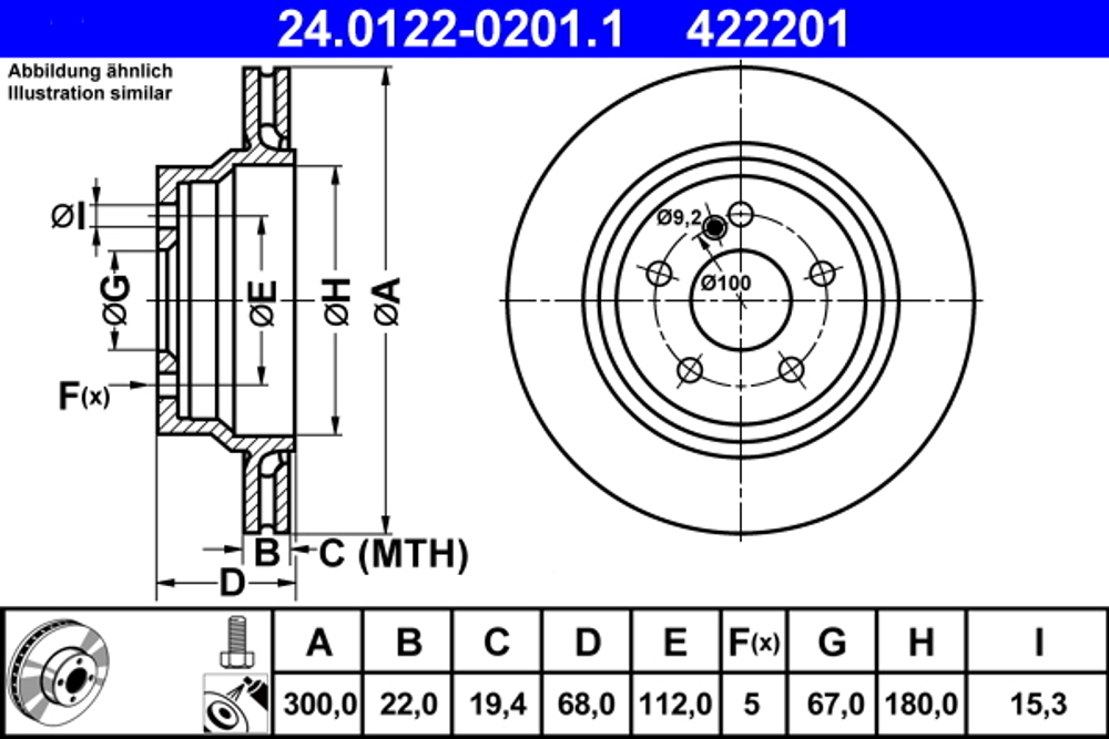 ATE - 24012202011-ATE - Brake Disc