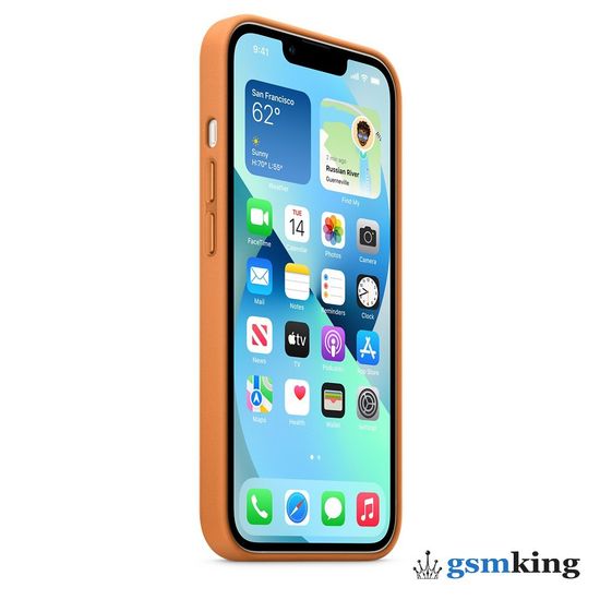 Apple Leather Case with MagSafe iPhone 13 Golden Brown «Золотистая охра» MM103ZE/A