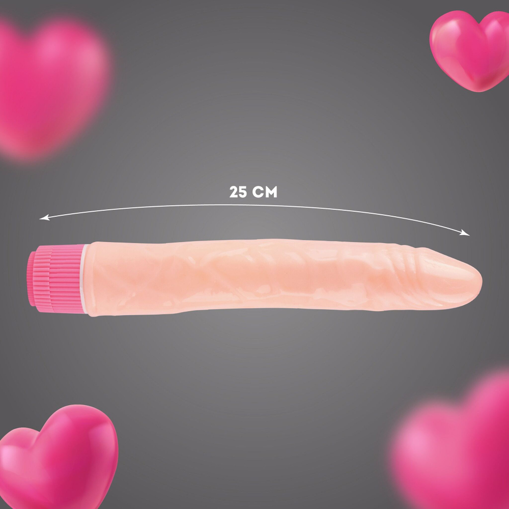 Телесный силиконовый вибратор-реалистик - 25 см. (Цвет: телесный)