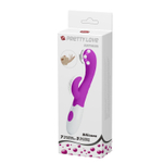 Лиловый вибратор Arthur с эффектом движения пальчика - 20 см.