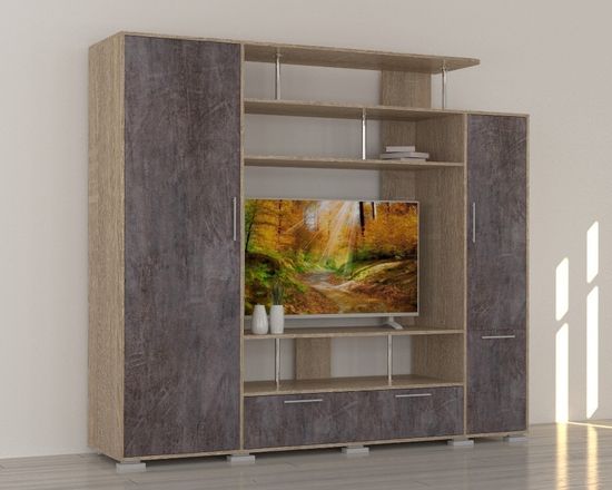 дуб сонома / камень темный