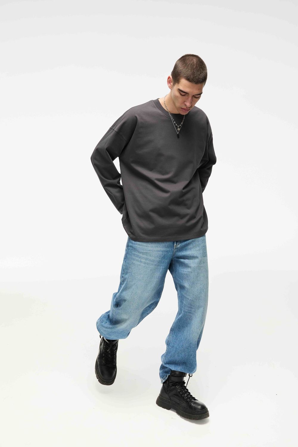 Купить Лонгслив Kraizy Stripes Be Fucking Nice графит Лонгслив Kraizy Stripes Be Fucking Nice графит