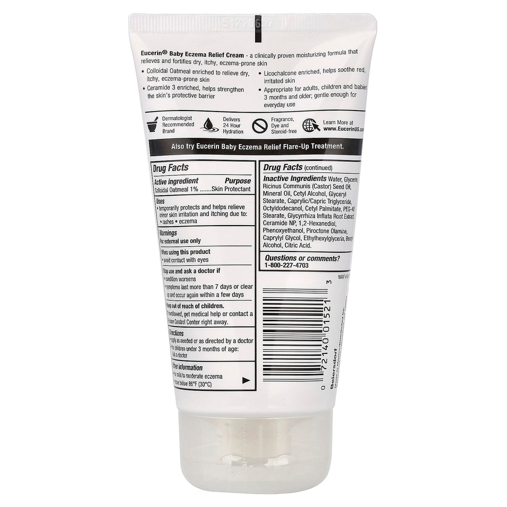 Eucerin, детский крем для уменьшения проявлений экземы, 141 г (5 унций)