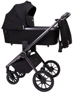 Детская коляска Peppy Monaco GP 3 в 1 с автокреслом Verona Black черный, рама темно-серая
