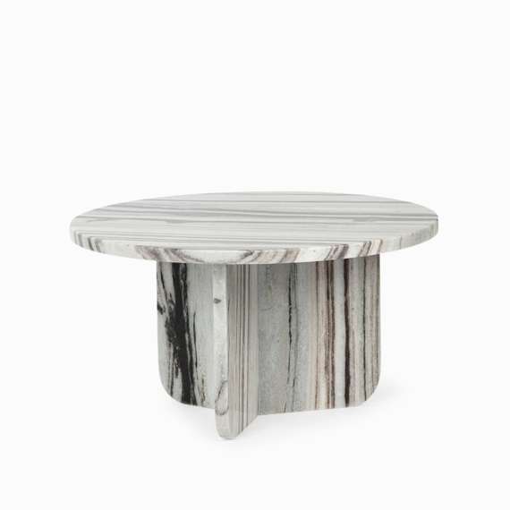 Кофейный стол Pia Ø55х30 см, белый мрамор