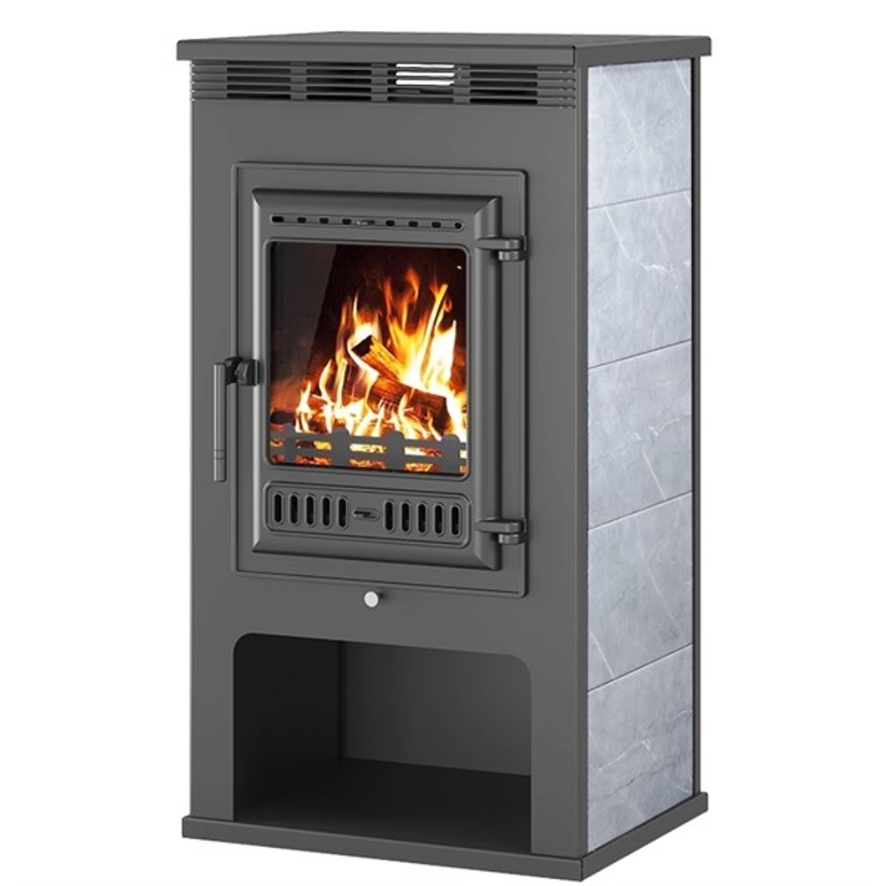 Печь-Камин ASTON 11кВт (180 м3) Ø150мм (Чугунная дверь)