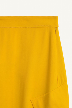 ZARA ЮБКА МИДИ АСИММЕТРИЧНОГО КРОЯ СО СРЕДНЕЙ ТАЛИЕЙ, МАНДАРИНОВЫЙ