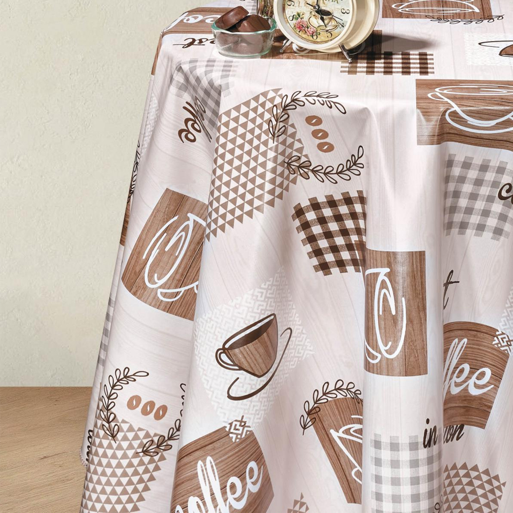 Клеенка столовая DEKORAMA 140см*20м "Чашки кофейные"