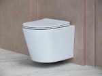 Унитаз подвесной Ceramica Nova Balearica CN6000_1001B_1000 безободковый, с крышкой микролифт, с инсталляцией и черной матовой кнопкой