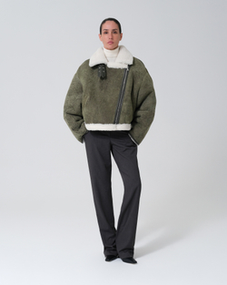ДУБЛЕНКА FUR CLOUD CROP оливковый