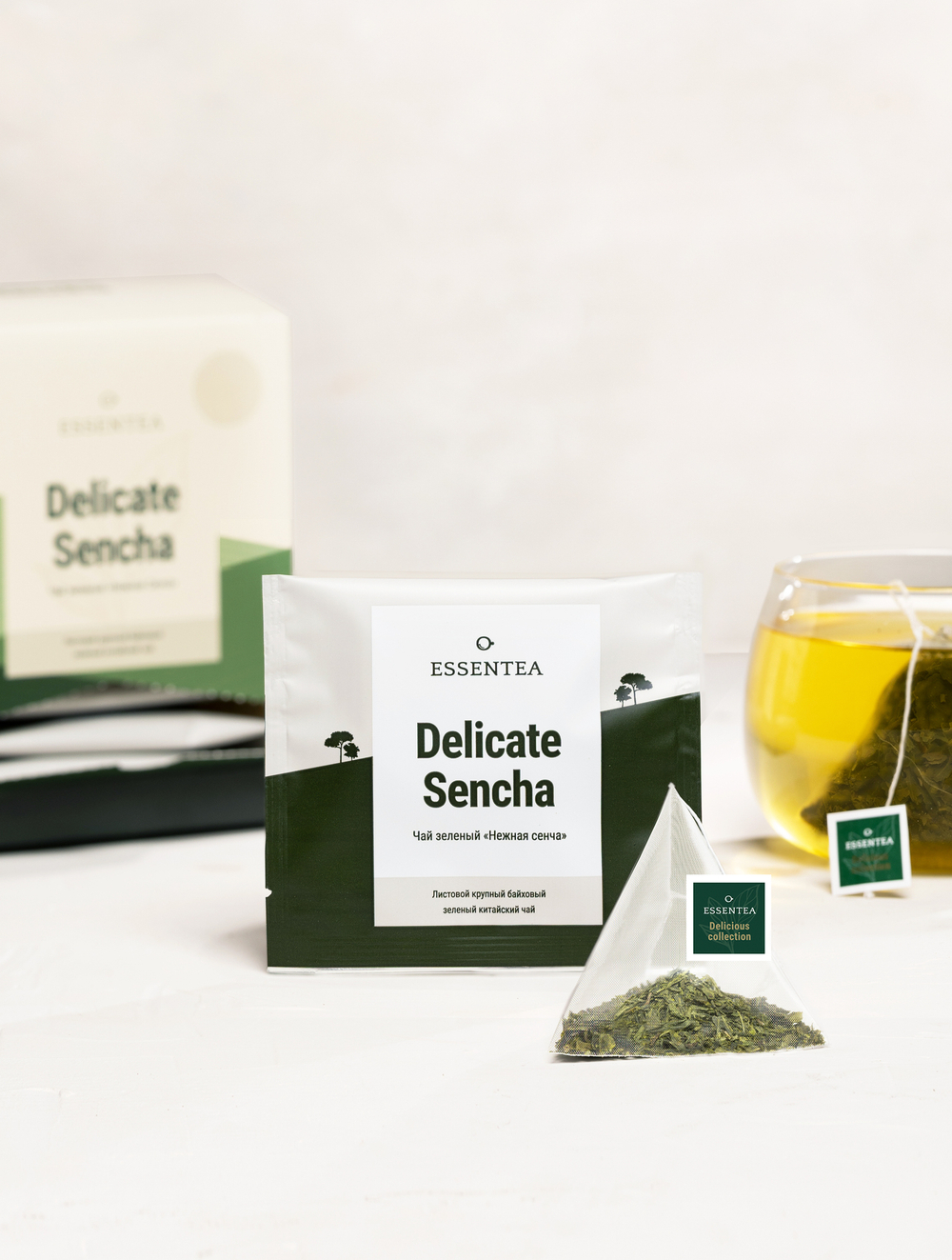Чай зеленый "Нежная Сенча" в пирамидках 50 г. (2,5 г х 20 шт)