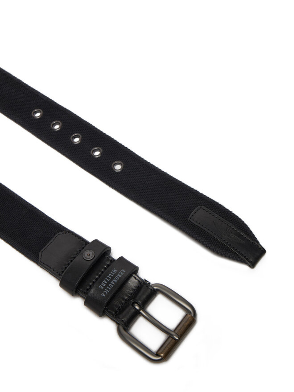 Ремень муж. AERONAUTICA 302 черный хлопок