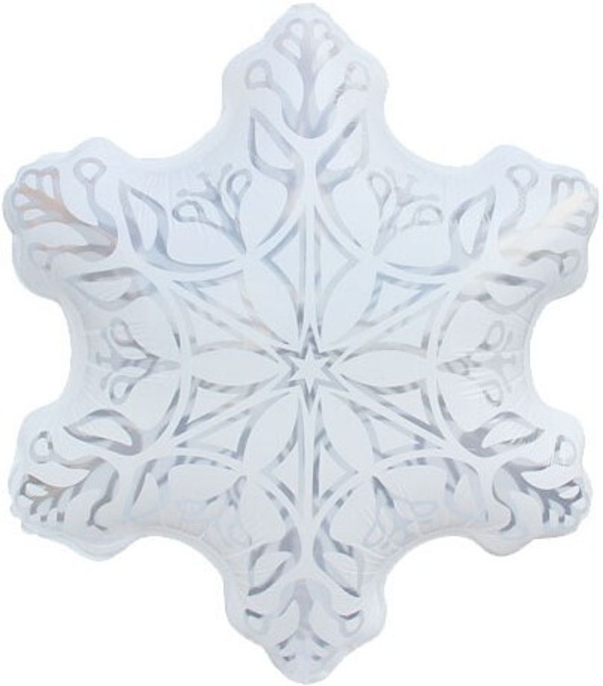 Шар (24&#39;&#39;/61 см) Фигура, Снежинка, Белый, 1 шт. в уп.