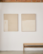 Salin Абстрактная картина с вертикальной льняной полосой 80 х 100 см