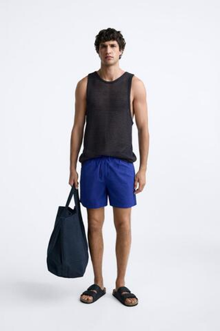 ZARA БАЗОВЫЕ ПЛАВКИ КЛАССИЧЕСКОГО КРОЯ, СИНИЙ