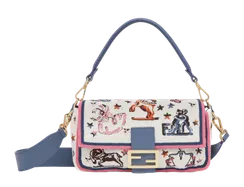 Сумка Fendi из ткани FF с вышивкой Astrology белый