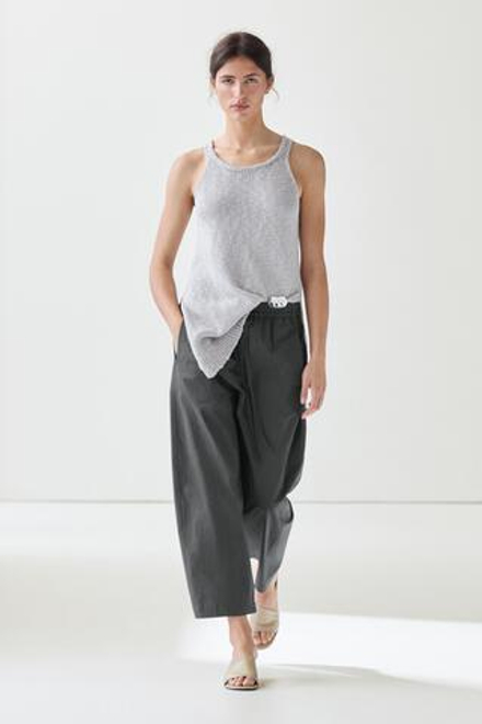 Massimo Dutti Укороченные брюки-бананы из высокотехнологичной ткани, синий
