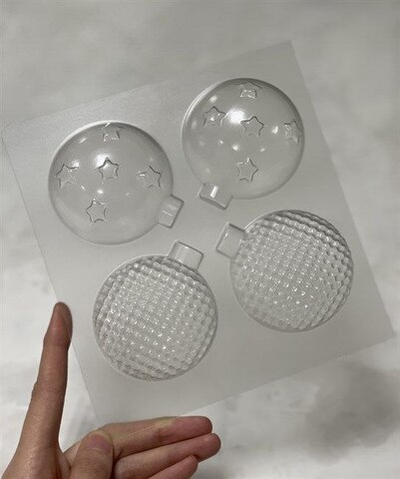 Форма для шоколада "Новогодние шары Звездочки и квадраты"