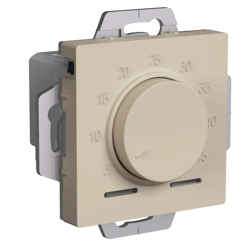 ATLASDESIGN ТЕРМОСТАТ электронный для теплого пола с датчиком, 10A, механизм, ПЕСОЧНЫЙ