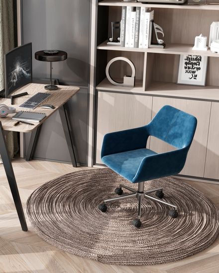Кресло офисное Ross велюр синий