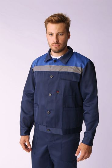 Костюм "Труженик-2" полукомбинезон (т.синий/василек)