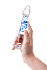 Стимулятор из стекла Love (Цвет: прозрачный с синим)