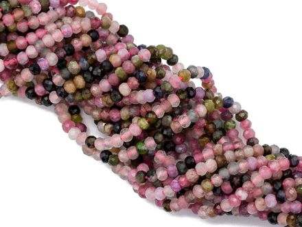 Нить бусин из турмалина 2,6мм, огранка