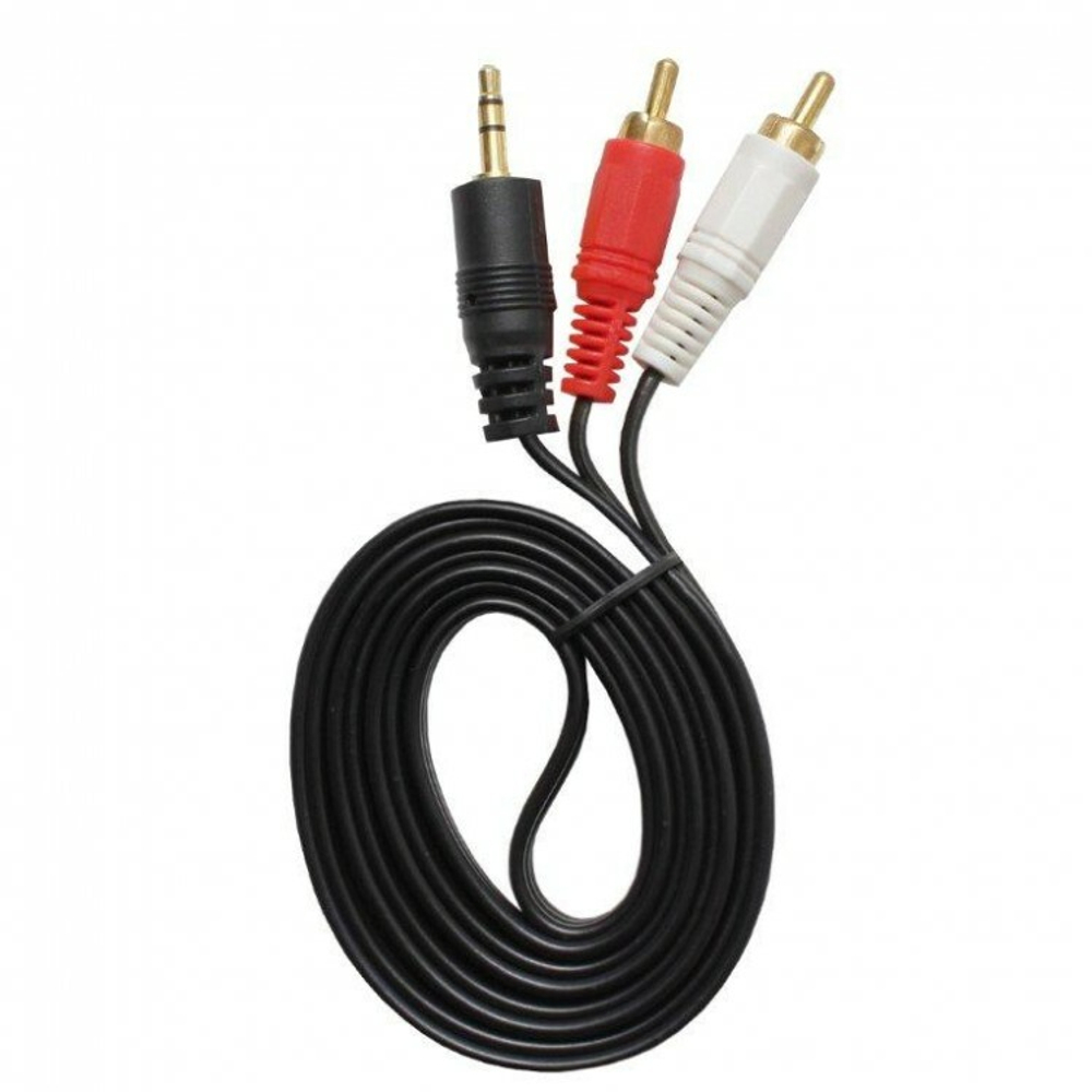 Кабель AUX на 2RCA (золоченый) 1.5м