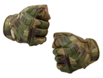 Тактические перчатки для спецоперации беспалые камуфляж Woodland L (22 см)