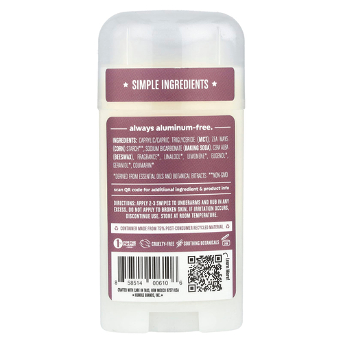 Humble Brands, Дезодорант без алюминия, лаванда и базилик, 70 г (2,5 унции)