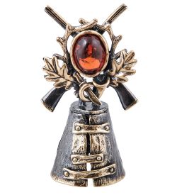 AM-3951 Колокольчик «Охотника» (латунь, янтарь)